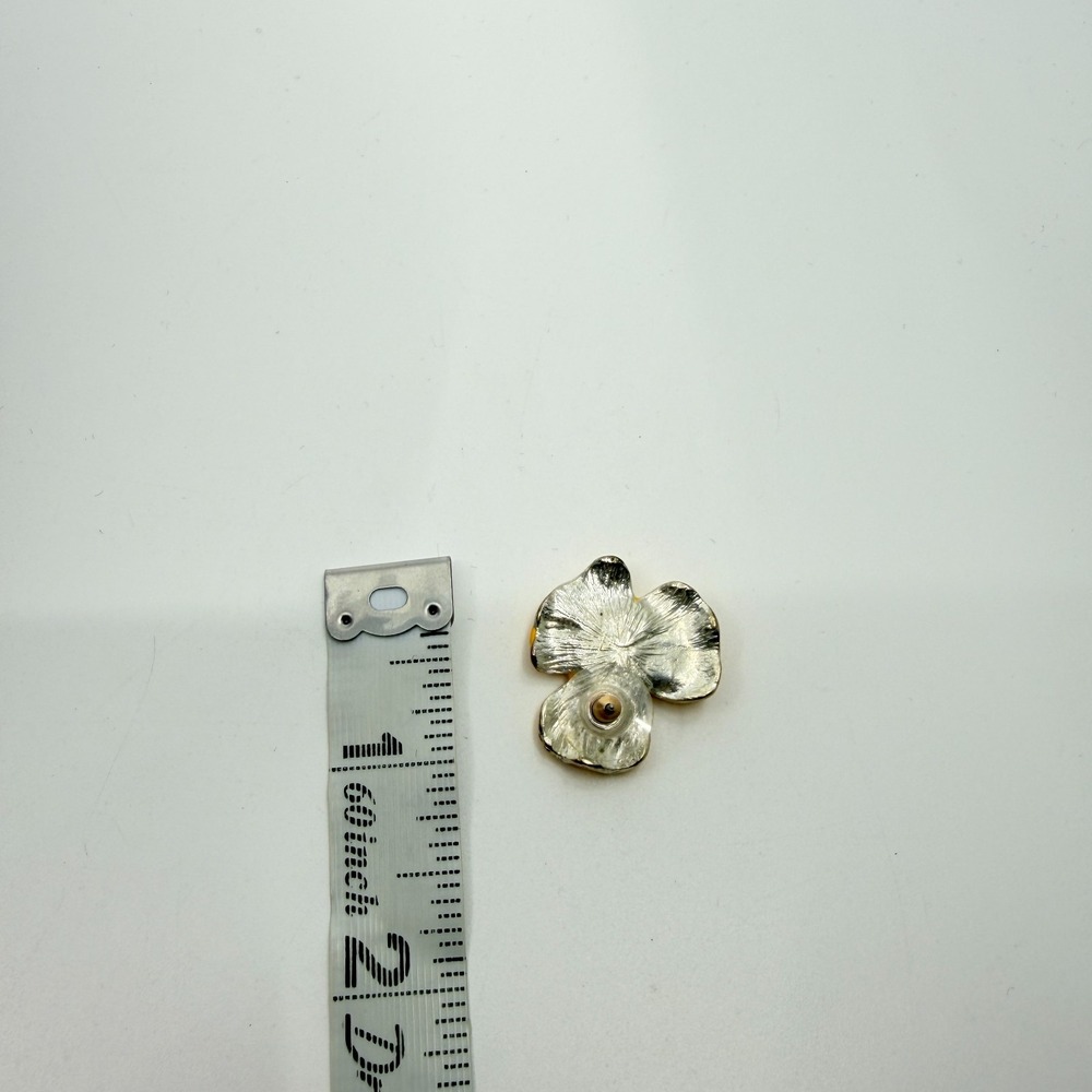 VTG Yellow Enamel Flower Stud Earrings - Boho Cottagecore Festival Gift - Picture 10 of 11
